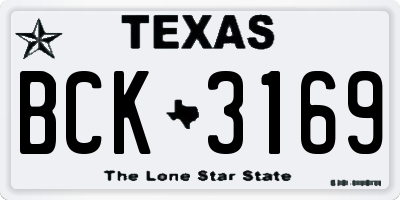 TX license plate BCK3169