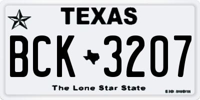 TX license plate BCK3207