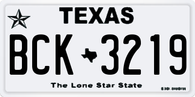 TX license plate BCK3219