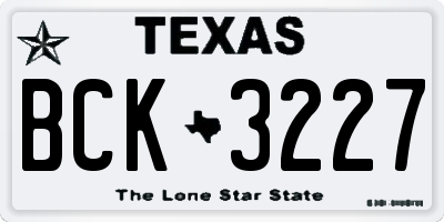 TX license plate BCK3227