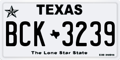 TX license plate BCK3239