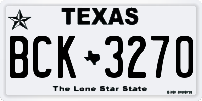 TX license plate BCK3270