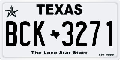 TX license plate BCK3271