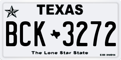 TX license plate BCK3272