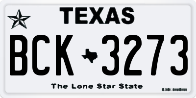 TX license plate BCK3273