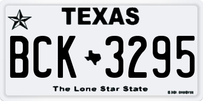 TX license plate BCK3295
