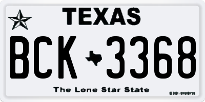TX license plate BCK3368