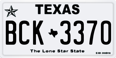 TX license plate BCK3370