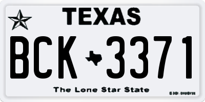 TX license plate BCK3371