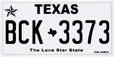 TX license plate BCK3373