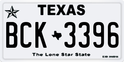 TX license plate BCK3396