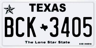 TX license plate BCK3405