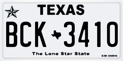 TX license plate BCK3410