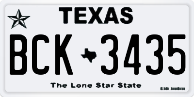 TX license plate BCK3435