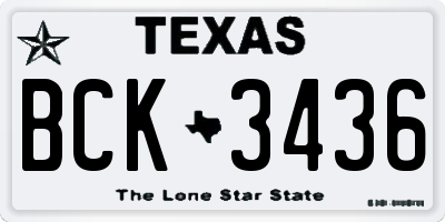 TX license plate BCK3436