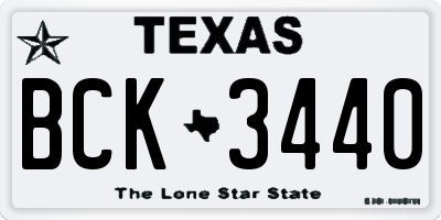 TX license plate BCK3440