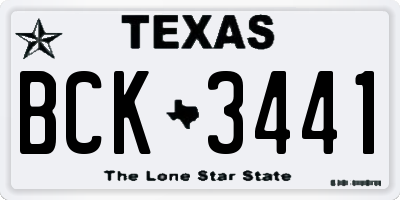 TX license plate BCK3441