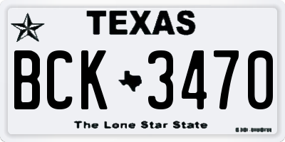 TX license plate BCK3470