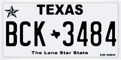 TX license plate BCK3484