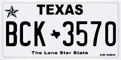 TX license plate BCK3570