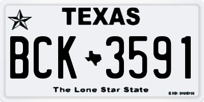 TX license plate BCK3591