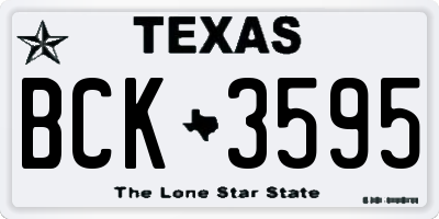 TX license plate BCK3595