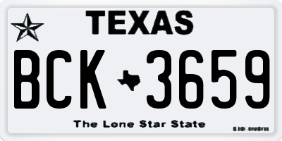 TX license plate BCK3659