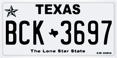 TX license plate BCK3697