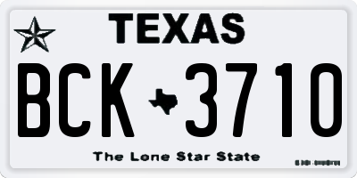 TX license plate BCK3710
