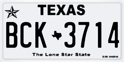 TX license plate BCK3714
