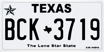 TX license plate BCK3719