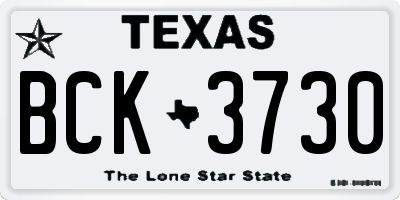 TX license plate BCK3730
