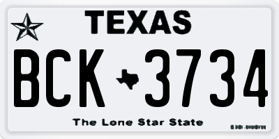 TX license plate BCK3734