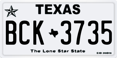 TX license plate BCK3735