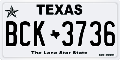 TX license plate BCK3736