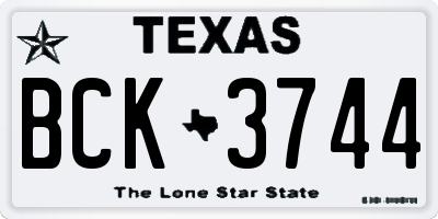 TX license plate BCK3744