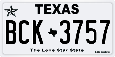 TX license plate BCK3757
