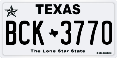 TX license plate BCK3770