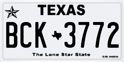 TX license plate BCK3772