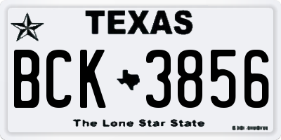 TX license plate BCK3856