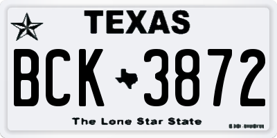 TX license plate BCK3872