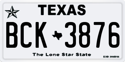 TX license plate BCK3876