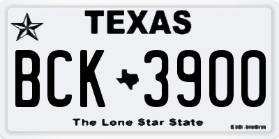 TX license plate BCK3900