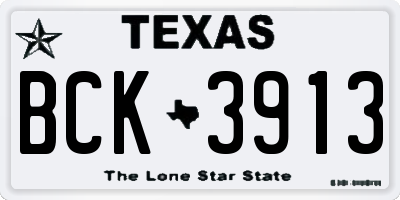 TX license plate BCK3913
