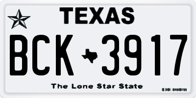 TX license plate BCK3917