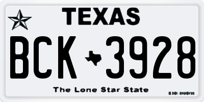 TX license plate BCK3928