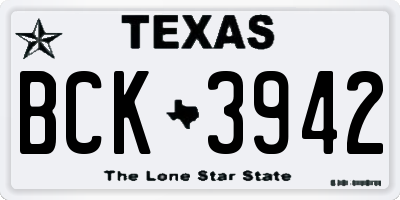 TX license plate BCK3942