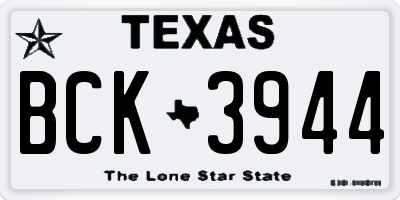 TX license plate BCK3944