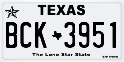 TX license plate BCK3951