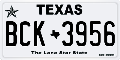 TX license plate BCK3956